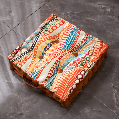 Tufted Floor Cushion Velvet Handcrafted Easy Care