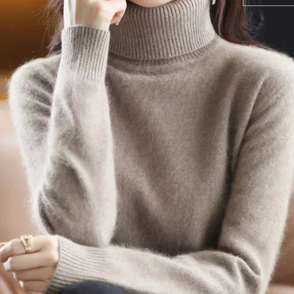 Turtleneck Sweater 100% Cashmere Lightweight Fitted Fit