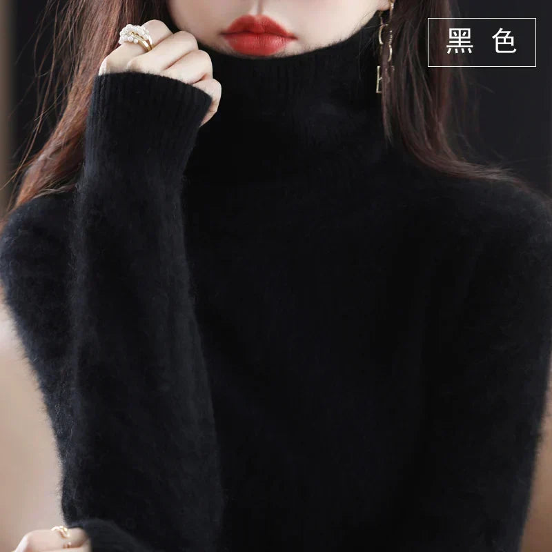 Turtleneck Sweater 100% Cashmere Lightweight Fitted Fit