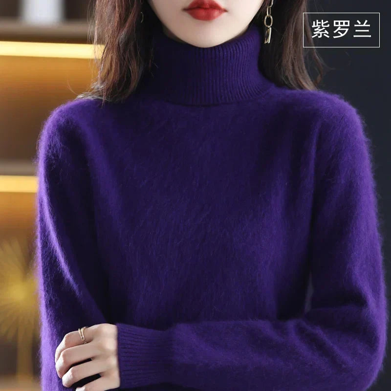 Turtleneck Sweater 100% Cashmere Lightweight Fitted Fit