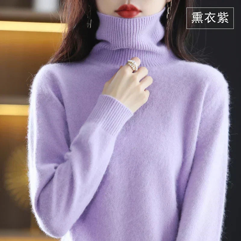 Turtleneck Sweater 100% Cashmere Lightweight Fitted Fit