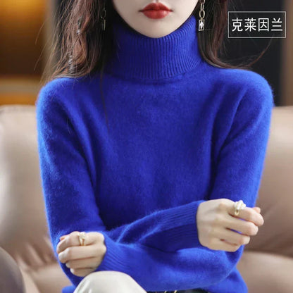 Turtleneck Sweater 100% Cashmere Lightweight Fitted Fit