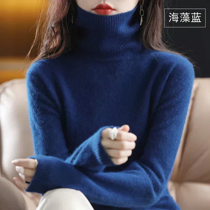 Turtleneck Sweater 100% Cashmere Lightweight Fitted Fit