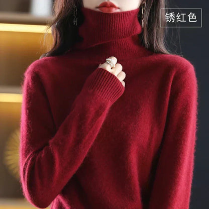 Turtleneck Sweater 100% Cashmere Lightweight Fitted Fit