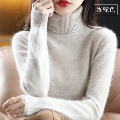 Turtleneck Sweater 100% Cashmere Lightweight Fitted Fit
