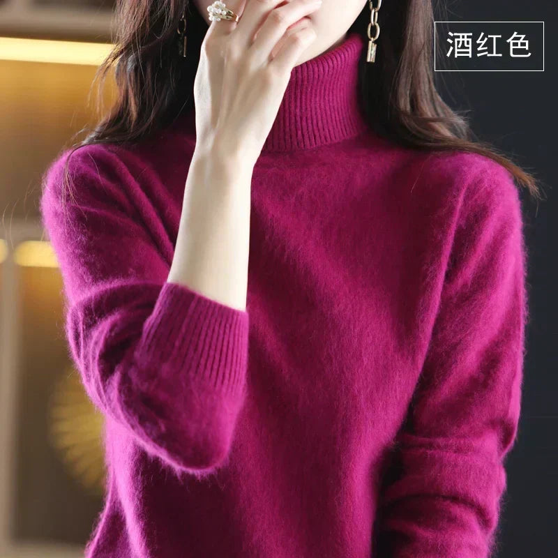 Turtleneck Sweater 100% Cashmere Lightweight Fitted Fit