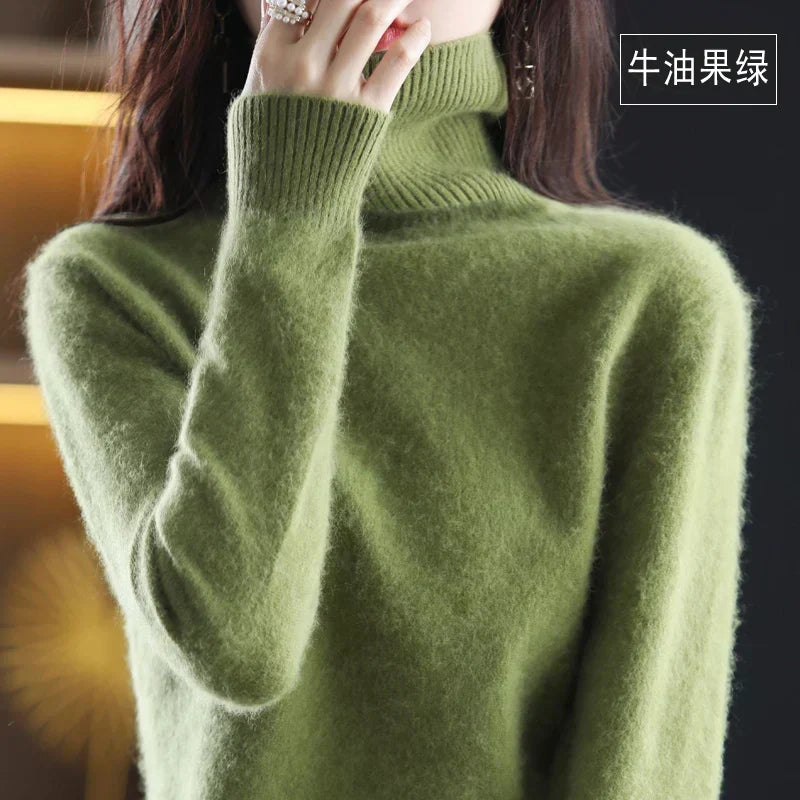 Turtleneck Sweater 100% Cashmere Lightweight Fitted Fit