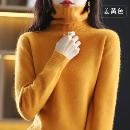 Turtleneck Sweater 100% Cashmere Lightweight Fitted Fit