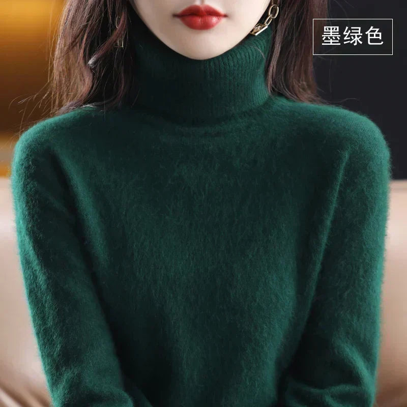 Turtleneck Sweater 100% Cashmere Lightweight Fitted Fit