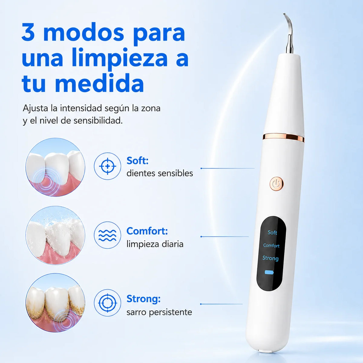 Ultrasonic Dental Cleaner 3 Modes Built-In LED