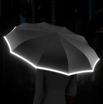 Umbrella Wind-Resistant Reflective Trim Compact Foldable Style