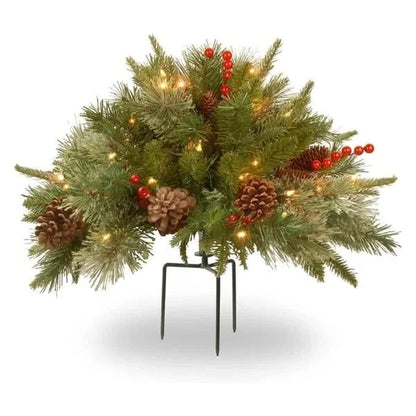 Urn Filler Evergreen Warm White LED Lights Automatic Timer