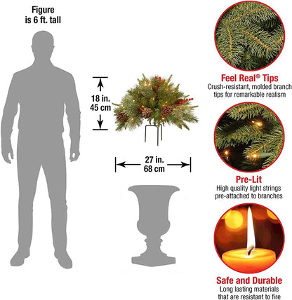 Urn Filler Evergreen Warm White LEDs With Timer