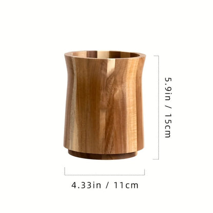 Utensil Holder Acacia Wood 360 Degree Rotating Countertop Organizer