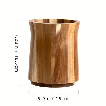 Utensil Holder Acacia Wood 360 Degree Rotating Countertop Organizer