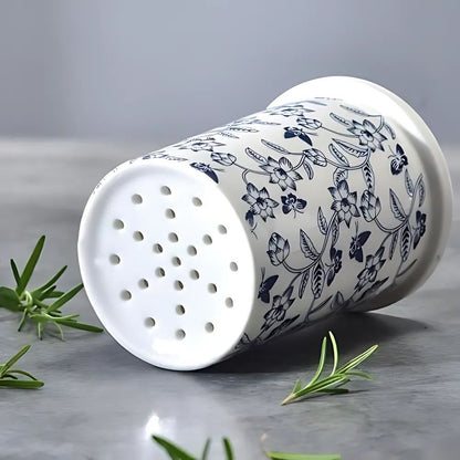 Utensil Holder Ceramic Labeled Set of 3