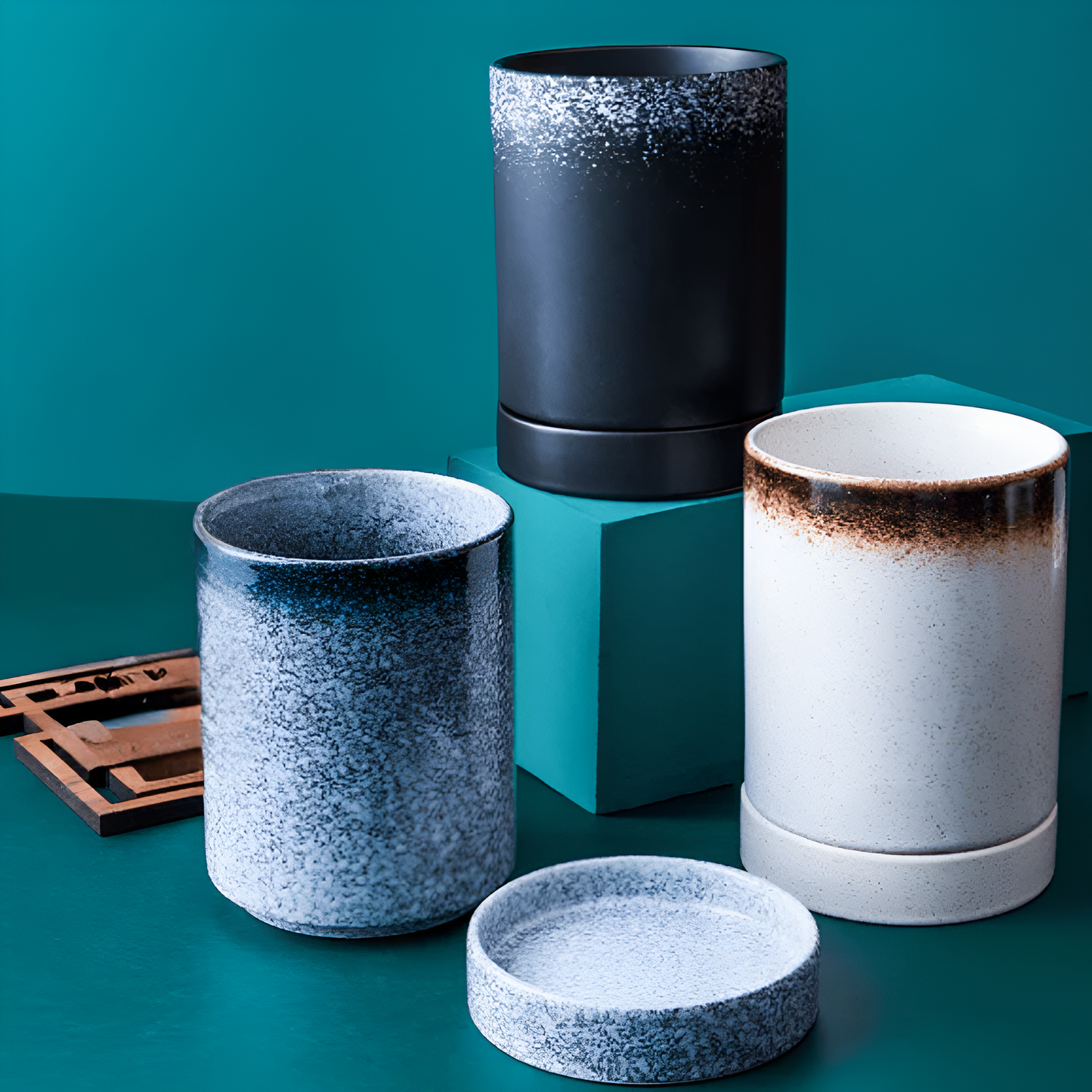 Utensil Holder Ceramic With Drainage Holes