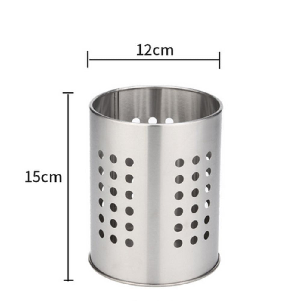 Utensil Holder Perforated Stainless Steel Rust-Resistant