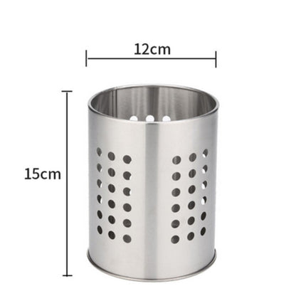 Utensil Holder Perforated Stainless Steel Rust-Resistant