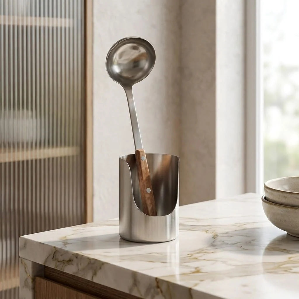 Utensil Holder Stainless Steel Space-Saving Vertical Design