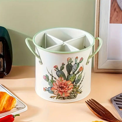 Utensil Organizer Enamel Cast Iron & Divider Lid