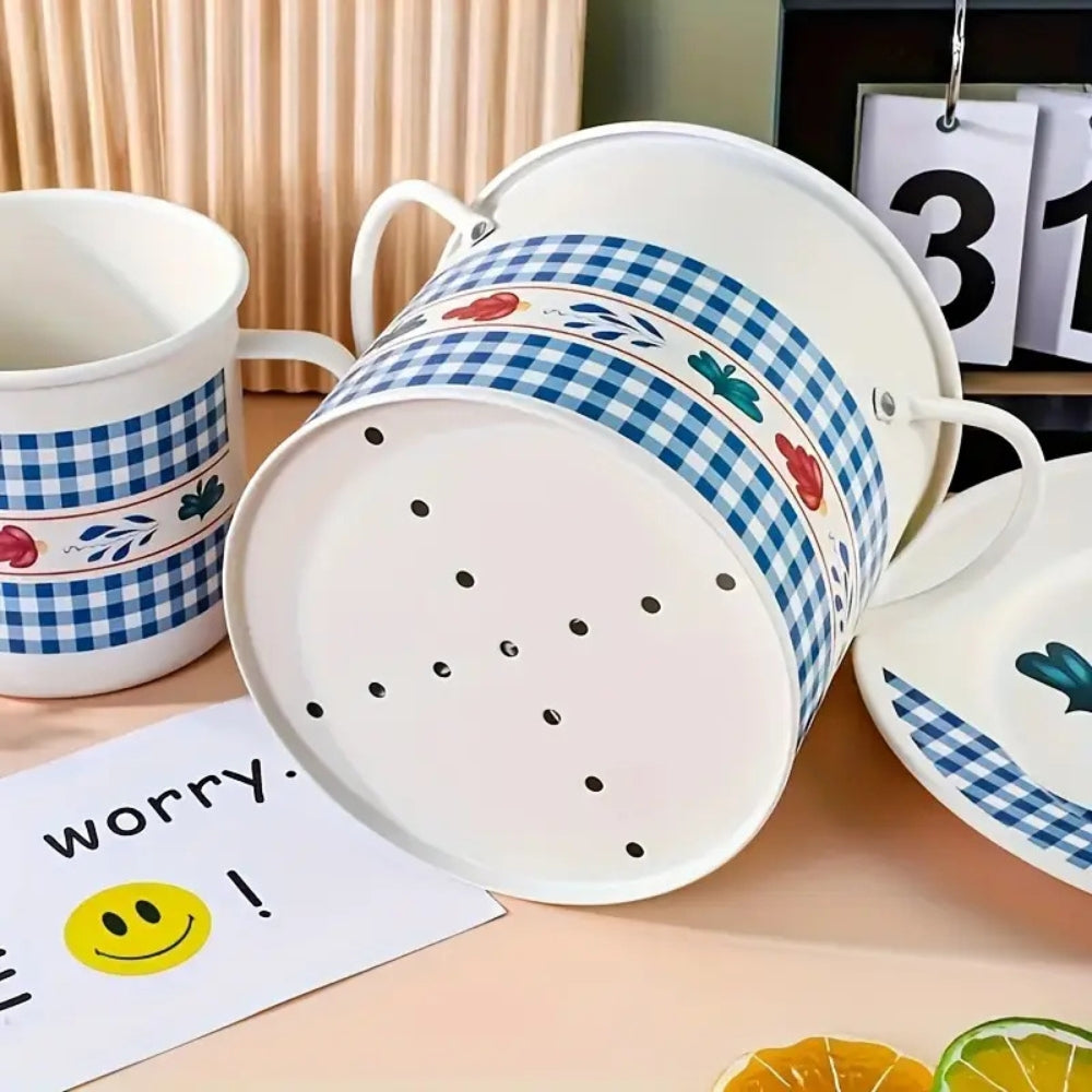 Utensil Organizer Enamel Cast Iron & Divider Lid