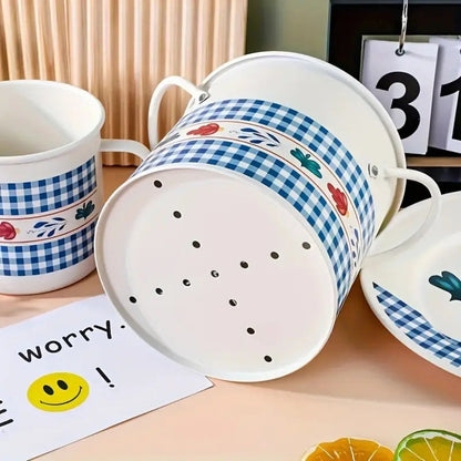 Utensil Organizer Enamel Cast Iron & Divider Lid