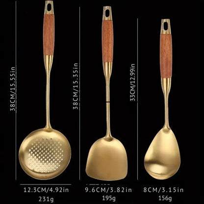 Utensil Set 304 Stainless Steel Gold Finish
