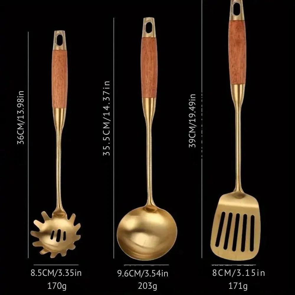 Utensil Set 304 Stainless Steel Gold Finish