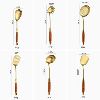 Utensil Set 304 Stainless Steel Gold Finish