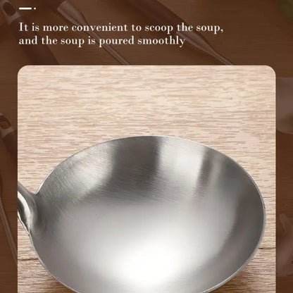 Utensil Set 6-Piece Stainless Steel Heads & Wooden Handles