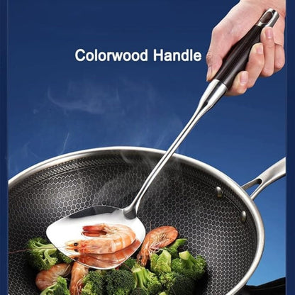 Utensil Set 6-Piece Stainless Steel Heads & Wooden Handles