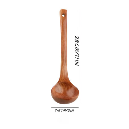 Utensil Set Natural Hardwood Scratch-Free 4-Piece
