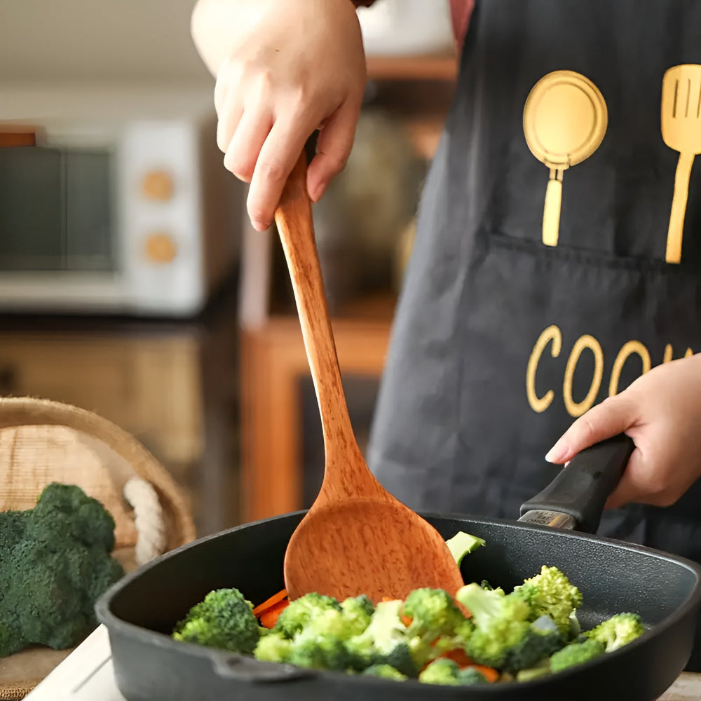 Utensil Set Natural Hardwood Scratch-Free 4-Piece