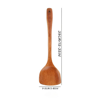 Utensil Set Natural Hardwood Scratch-Free 4-Piece