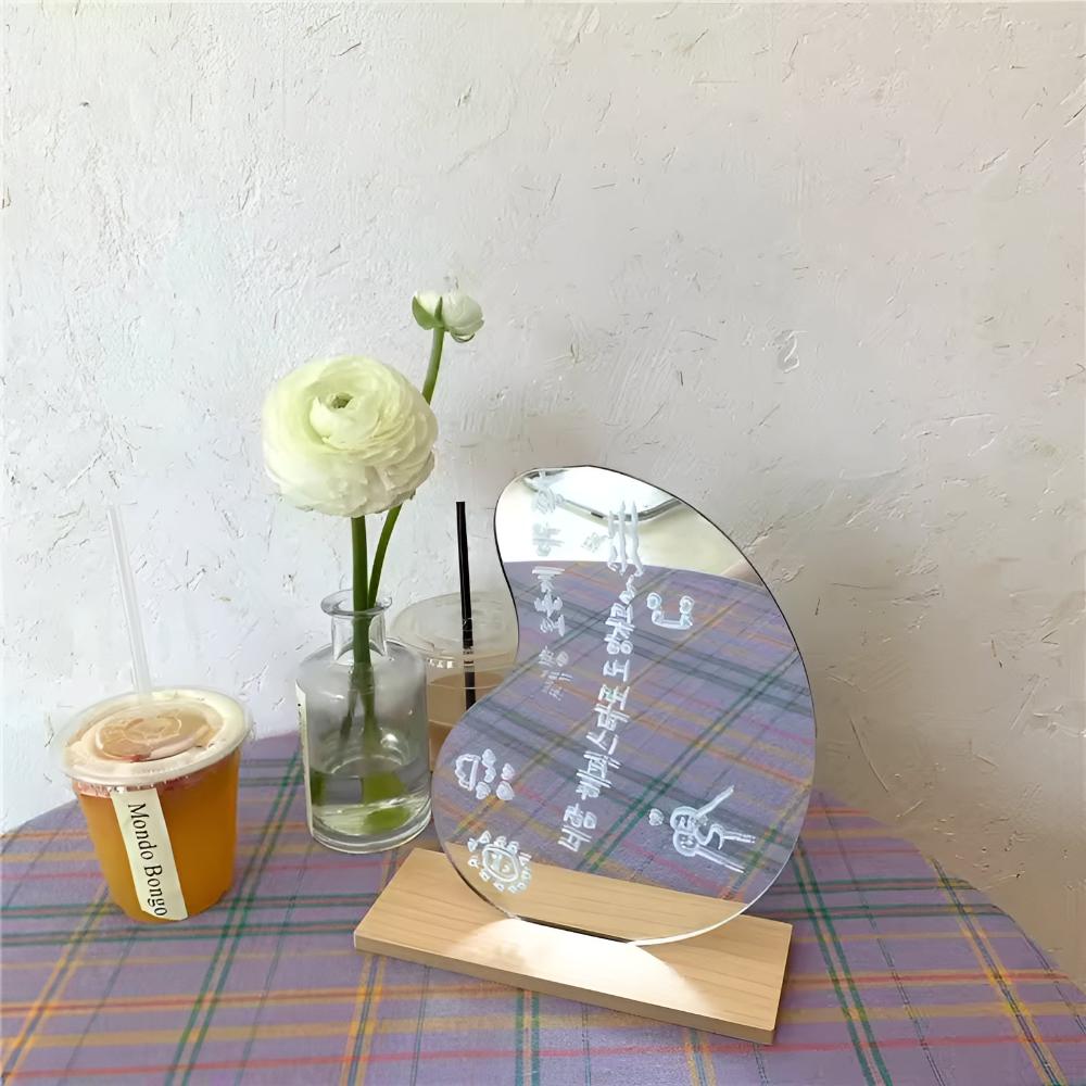 Vanity Mirror Curved Acrylic Adjustable Stand