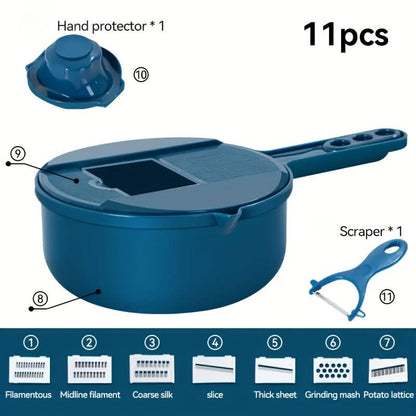 Vegetable Chopper 12-Function Interchangeable Blades Compact Storage