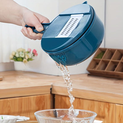 Vegetable Chopper 12-Function Interchangeable Blades Compact Storage