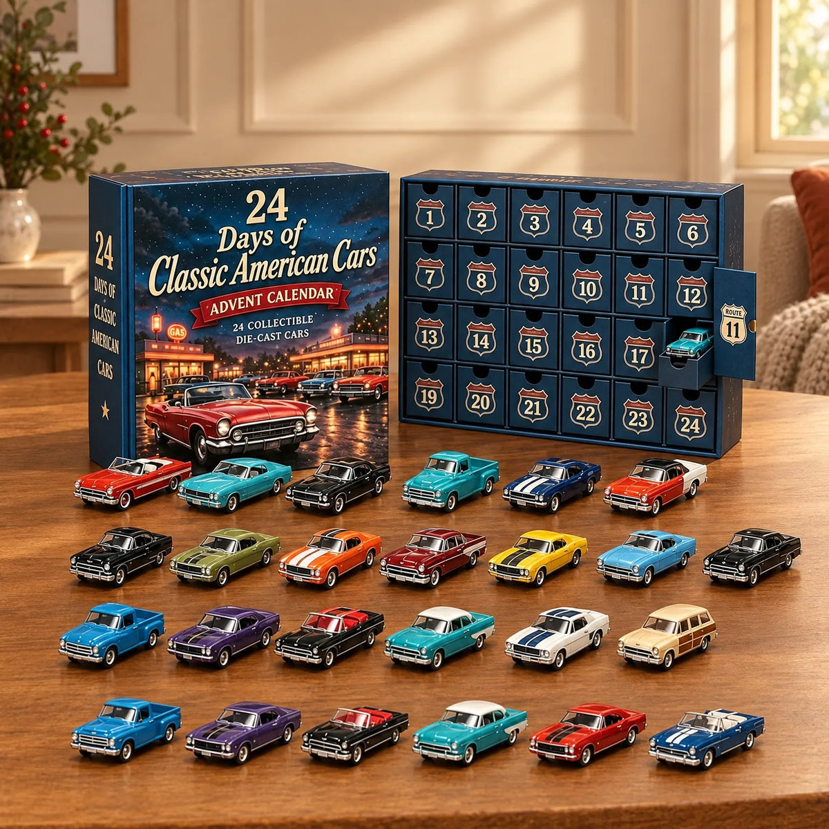 Vehicle Advent Calendar Die-Cast 24-Piece Set