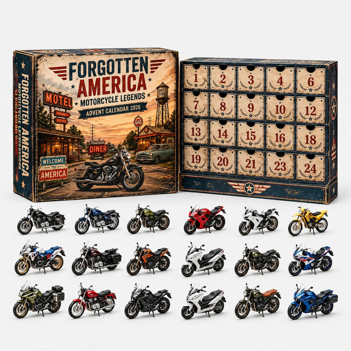 Vehicle Advent Calendar Die-Cast Metal 24-Piece Set