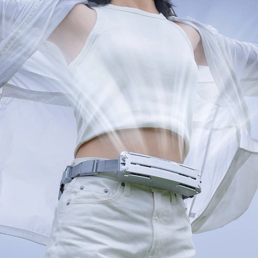 Waist Fan Rechargeable Belt Clip Adjustable Airflow