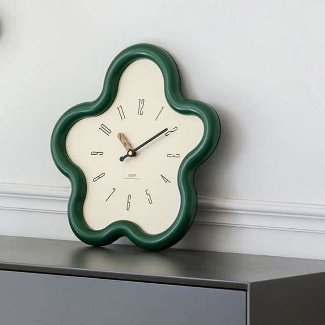 Wall Clock 3D Floral Pendulum Silent Movement