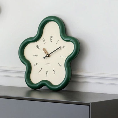 Wall Clock 3D Floral Pendulum Silent Movement