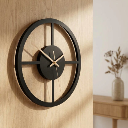 Wall Clock Open Geometric Design Silent Quartz Movement