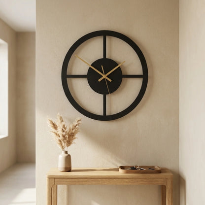 Wall Clock Open Geometric Design Silent Quartz Movement