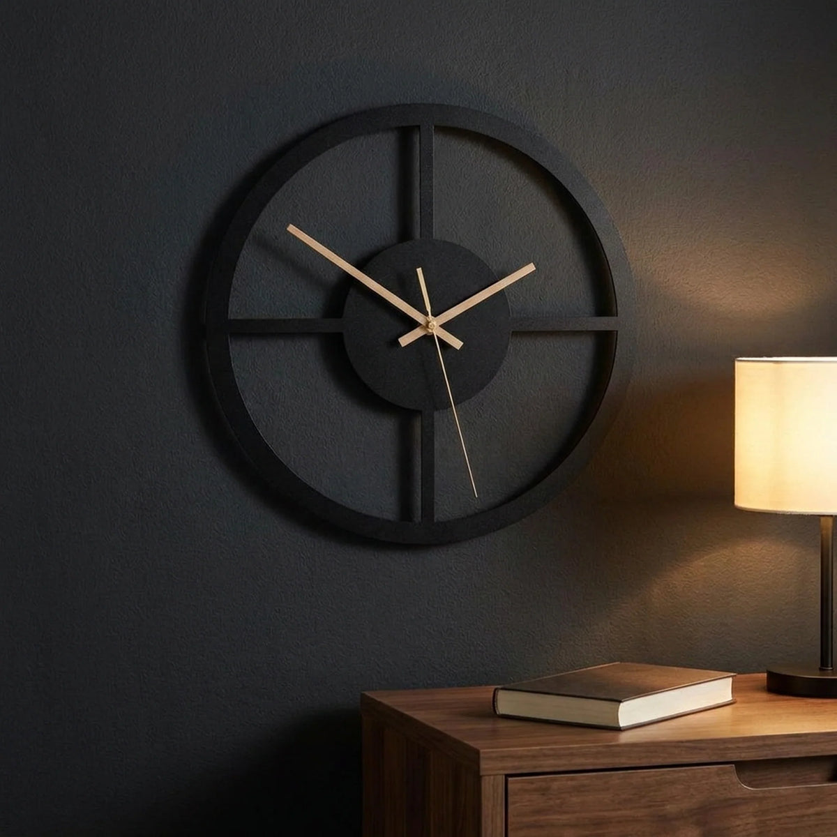 Wall Clock Open Geometric Design Silent Quartz Movement