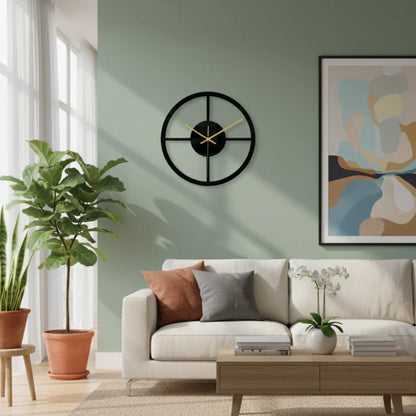 Wall Clock Open Geometric Design Silent Quartz Movement