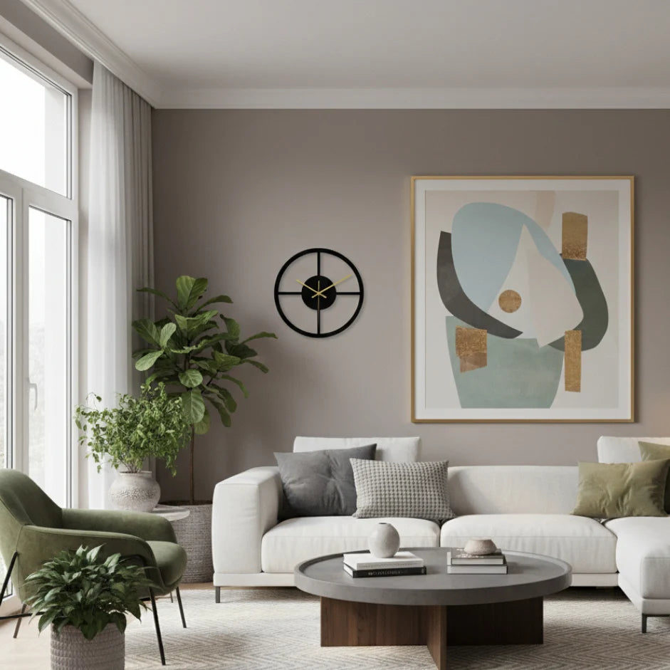 Wall Clock Open Geometric Design Silent Quartz Movement