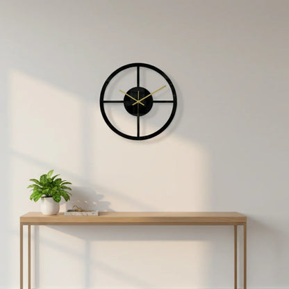 Wall Clock Open Geometric Design Silent Quartz Movement