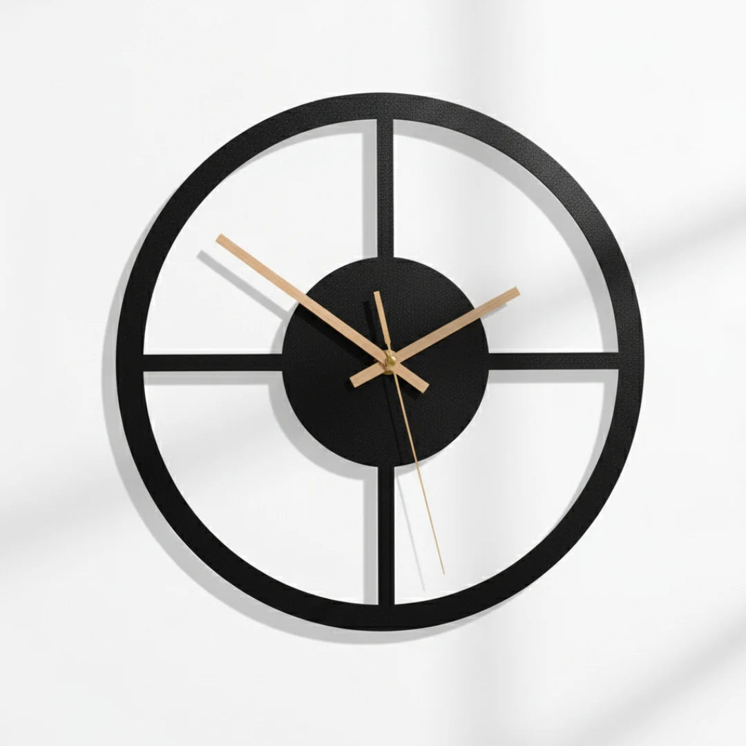 Wall Clock Open Geometric Design Silent Quartz Movement
